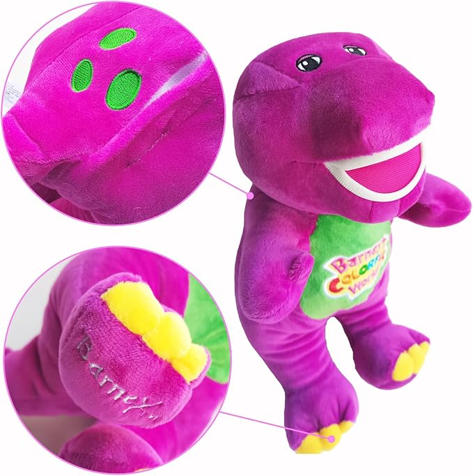 Barney Stuffed Animal 12 Inches, Singing Dinosaur Plush Toy Sings I Love You Song, Cute Soft Plush Puppet, Romantic Sweet Gift for All Ages. (12in)