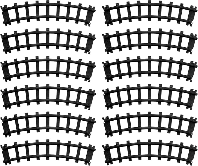 Lionel Battery O Gauge Curved Track Pack – 12-Piece Black Plastic Train Track Set, Snap-Together Expansion for Battery O Gauge Train Layouts, Ages 4+