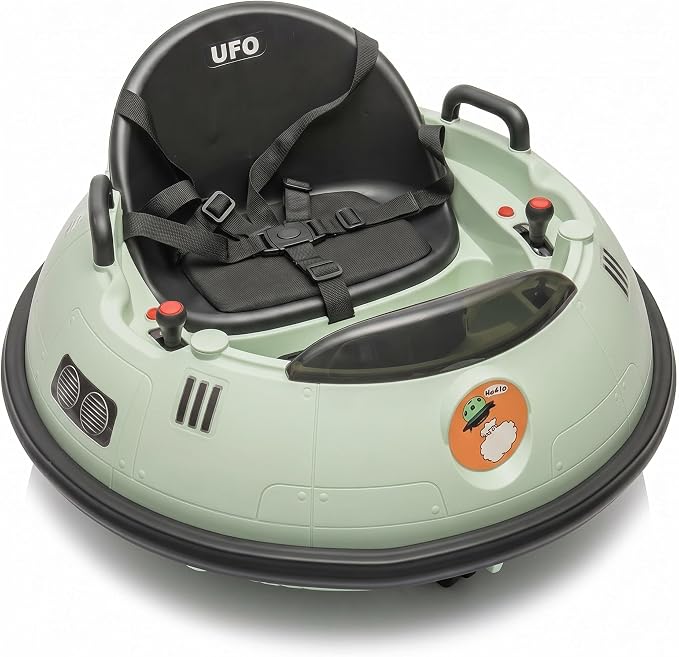 Garvee 12V Kids Ride On Bumper Car with Parental Remote Control, 360° Spin Electric Toddler Bumping Car, LED Lights, Safety Belt & Music, Ride On Cars for 18 Months+ Toddlers