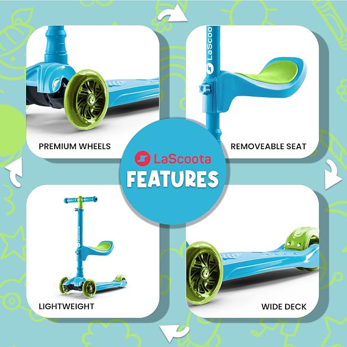 LaScoota 2-in-1 Kids Kick Scooter