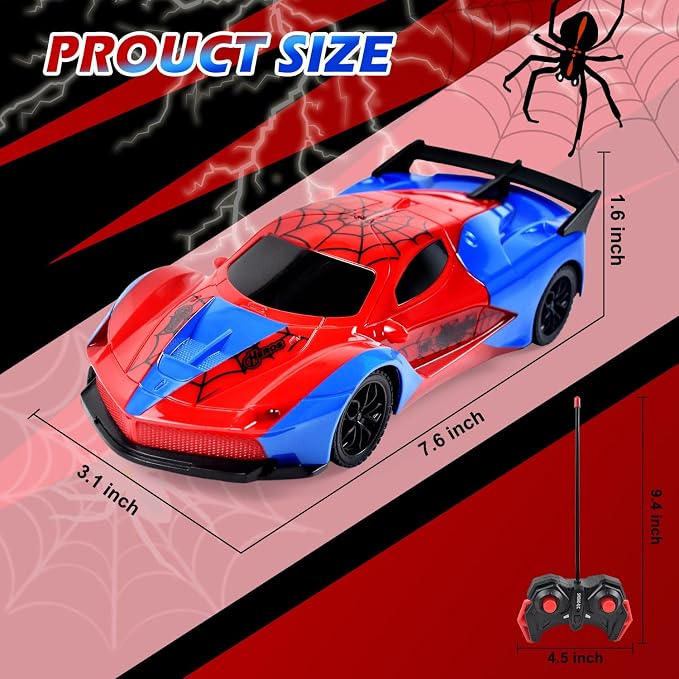 Tuko Remote Control Car Toys, RC Toys for 3+ Years Old Boy and Girl Gift (Spider)