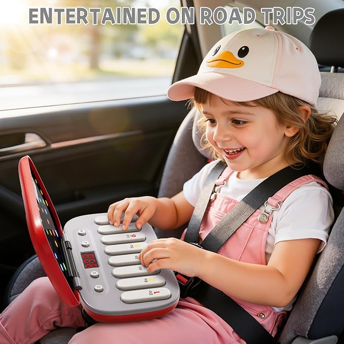 Piano for Kids, Kids Keyboard Piano Toy Music Rhythm Machine, 7 Modes Electronic Piano Toy with Glowing Piano Keys, Travel Toys Birthday Musical Learning Gift for 3 4 5 6 7 Year Old Toddler Girls Boys