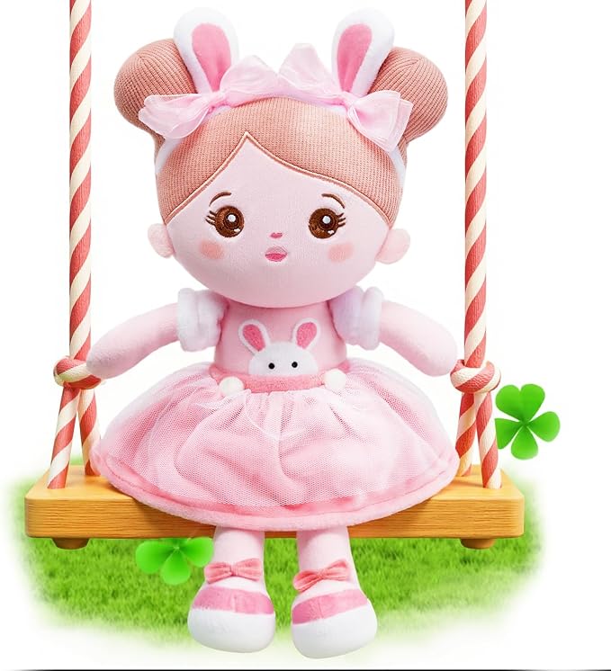 OUOZZZ 12.6" Soft Baby Doll Toys for 1 + Year Old Girl Gifts - Easter Gifts Bunny Plush for Kids Easter Toys Decorations Basket Stuffers for Toddlers Infants