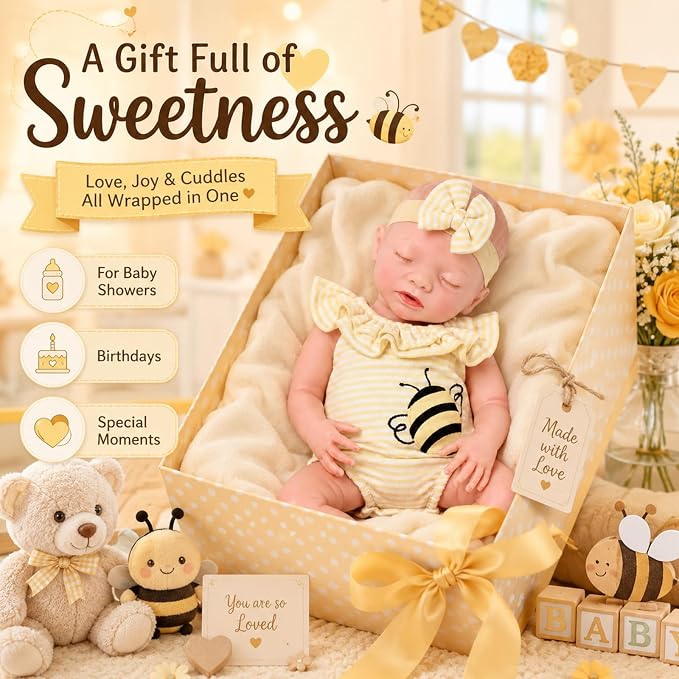 BABESIDE 16 Inch Silicone Baby Doll Weighted 4 Pounds,[NOT Vinyl] Realistic Baby Doll Girl Lifelike Reborn Baby Dolls Silicone Full Body Gift with Accessories for Kids 3+ & Collectors