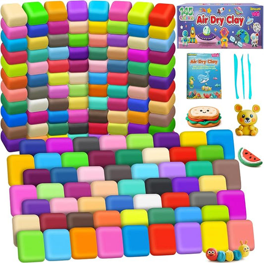 YOPINSAND Air Dry Clay 145 Colors, Modeling Clay for Kids, DIY Molding Magic Toy with Tools, Gift for Kids Boys Girls