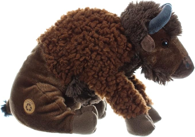 The Petting Zoo Bison Stuffed Animal, Gifts for Kids, Wild Onez Zoo Animals, Sitting Bison Plush Toy 12 inches