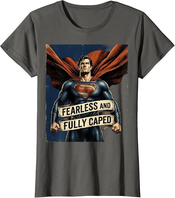 Fearless and Fully Caped Superhero Design T-Shirt