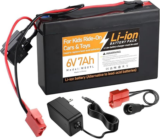 6V 7Ah Li-ion Rechargeable Battery, Replacement Battery Compatible with Kids Trax ATV Marshall Fire Truck Dodge Ram 1500 Kids Ride-On Car