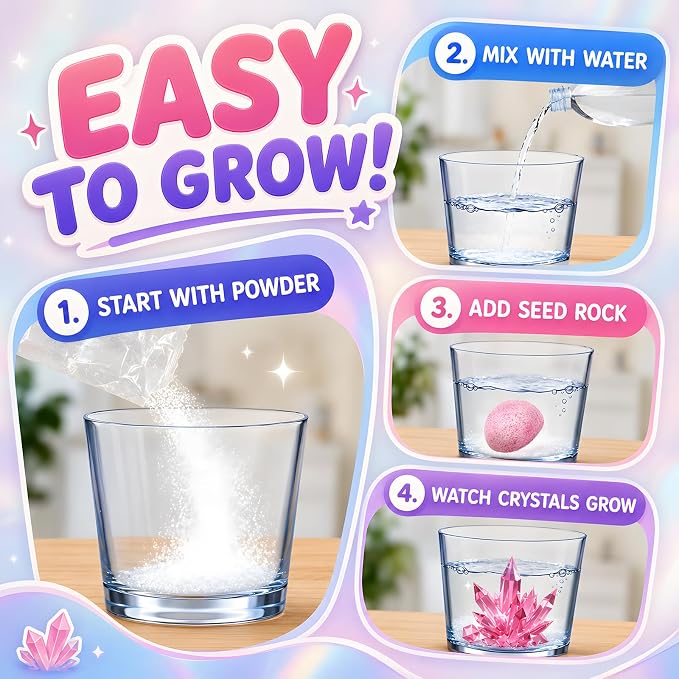 24Pcs Science Kit Crystal Growing Toys Party Favor Supply Gifts for Kids Classroom Goodiebags Gifts