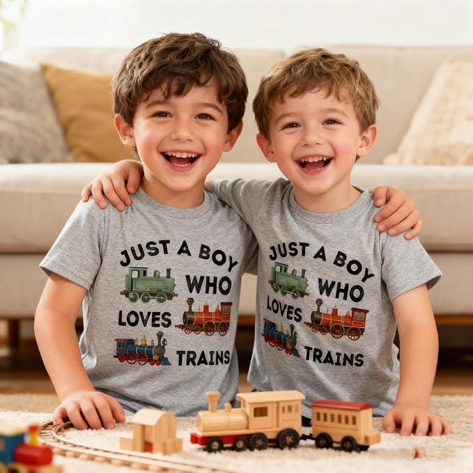 Todder Boys Shirt Kids Trains Bug Retro Nature Cool Tees Tops 2-7 Years