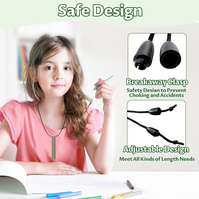 Chew Necklaces for Sensory Kids, 10 PCS Chewy Necklace Sensory Boys and Girls with Autism, SPD, ADHD, Biting, Teething Necklace Oral Chew Toys (10 Colors)