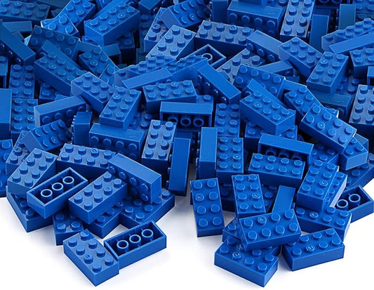 Basic Parts 320 Pieces 2x4 Blue Bricks Building Creative Play Blocks Set Toy for Kids Classic Combine with Major Brick Brands (Blue)