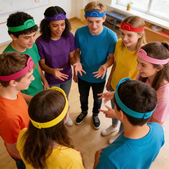 38 Pieces Guess Who Game Can Insert Card Reusable Headbands Night Party Activities Card Games for Families Head Bands Game for Boys and Girls
