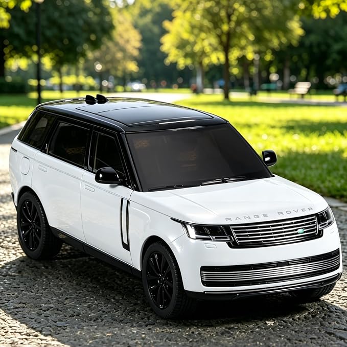 Toy Car Model 1/24 Diecast Cars Compatible with Land Rover Range Rover Off-Road SUV Model Car Kits for Adults and Boys Metal Toy Cars for Kids Age 3+ Pull Back Cars with Lights and Sounds（Black-White）