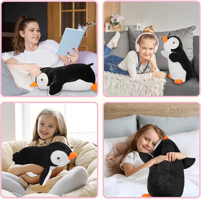 CSVBTRF Weighted Stuffed Animal, 4.2 lbs 19" Penguin Plush Hugging Pillow for Kids Gift - Penguin Stuffed Animal Gifts for Kids Boys and Girls