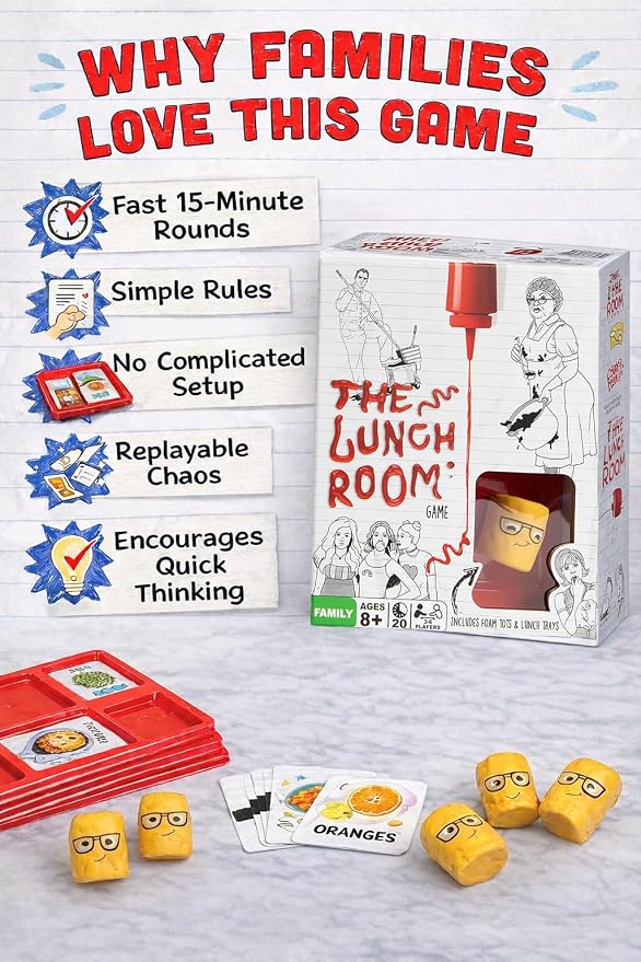 The Lunch Room Family Card Game – Fast Paced Food Fight Party Game for Kids & Adults, Fun for 3–6 Players, Easy to Learn for Family Game Night, 10-15 Minute Play Time | Board Games for Kids 8-12