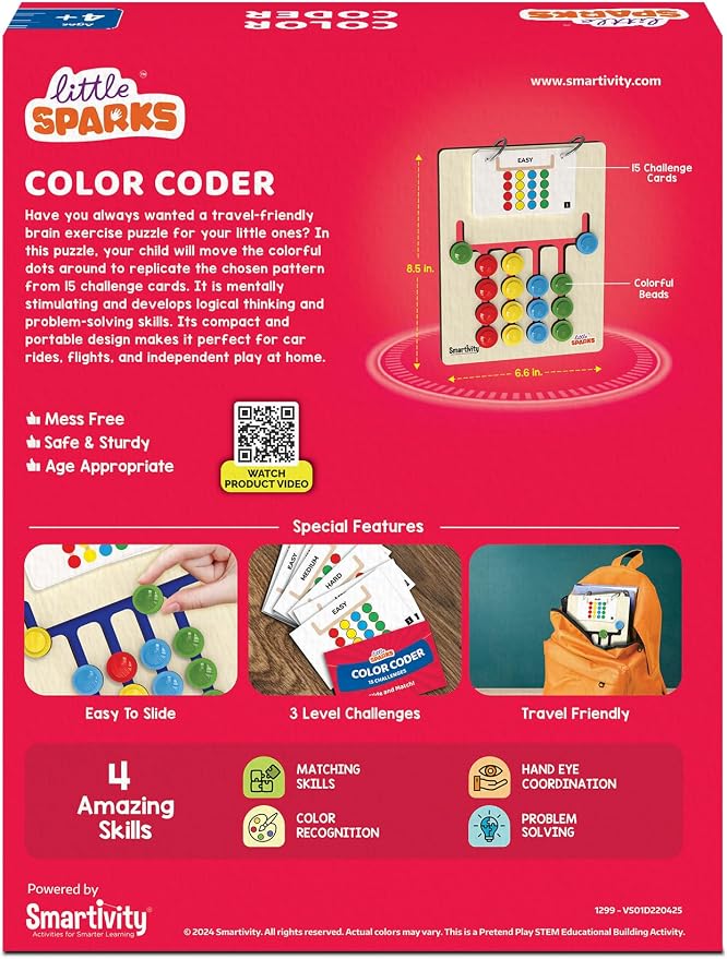 Smartivity Montessori Slide Puzzle I Color & Pattern Matching Toys for Kids 4 to 8 Years I Birthday Gift for Boys & Girls I Preschool Educational Toy for 4, 5, 6, 7, 8 | Travel Friendly