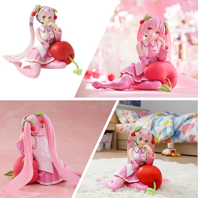 Anime Style Girl Figures Set, 4 Pcs Cute Sitting Character Figurines, 5.1-5.9 Inch PVC Collectible Figures, Desktop Decoration for Fans and Display(4PCS)