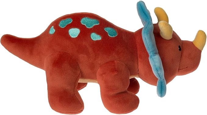 Mary Meyer Stuffed Animal Smootheez Pillow-Soft Toy, 10-Inches, Red Triceratops Dinosaur