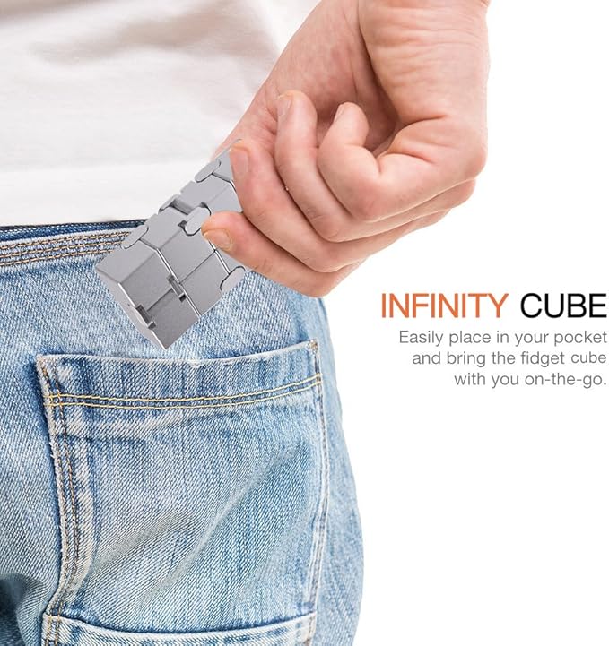JOEYANK Fidget Cube New Version Fidget Finger Toys - Metal Infinity Cube Prime for Stress and Anxiety Relief/ADHD, Ultra Durable Sensory Gifts for Adults and Teens Kids