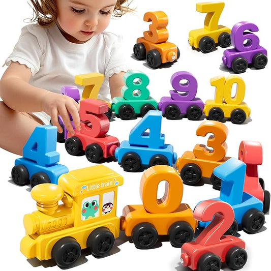 JUKUDAHU Magnet Number Train Set for Toddlers 3-4 Years Old - Counting Toy, Color Sorting Toy, Preschool Educational Activities, Learning Toy, Train Birthday Gifts for Boys Girls 3 4 5