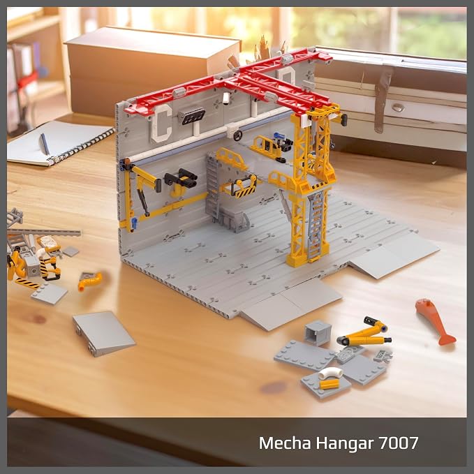 MyBuild Mecha Hangar 7007 – Robot Building Kit, Modular Mecha Base & Multi-Level Display System, Maintenance Bay for Mech Builds, Compatible with 7006 & 7008, Ages 16+