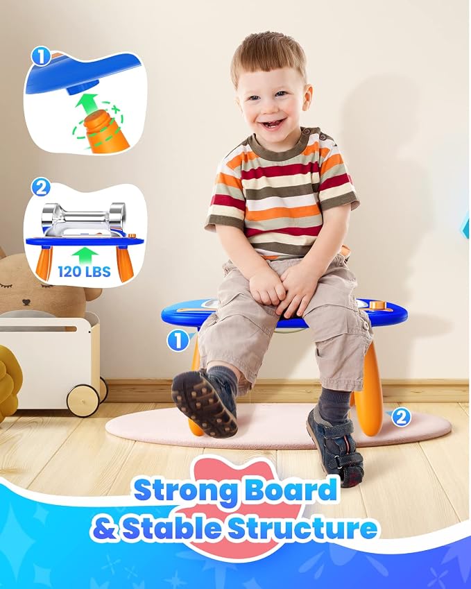 Seimome Toddlers Toys Ages 1-3, Magnetic Drawing Board, Doodle Board Pad Learning and Educational Toys for 18 Months Baby, 1-3 Yr Kids Birthday Gifts- Dark Blue