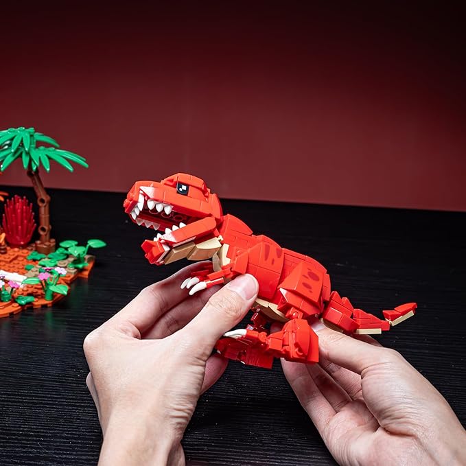 UNCLE BRICK Dinosaur World Building Block Set,T.Rex Dinosaur Park Sets for Boys and Girls 8-12,T.rex and Volcano Scene Building Sets,Home or Office Décor Sets for Boys 8-14(559pcs