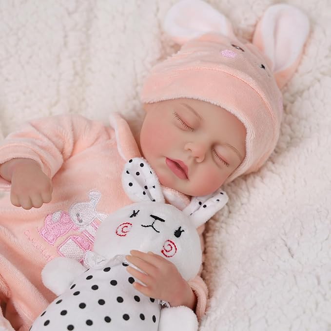 BABESIDE 12 Inch Lifelike Reborn Baby Dolls Vinyl Full Body, Soft Realistic Baby Doll Sweet Sleeping Preemie Real Life Baby Dolls Easy to Hold with Accessories Gift Set for Kids Age 3+