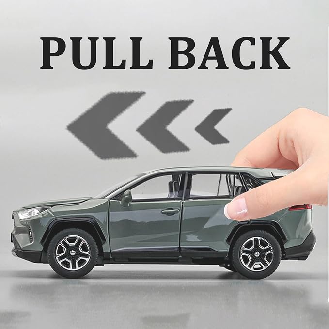 Toy Car Model Cars Pull Back Toys diecast Cars 1/32 Metal Collect car with Light and Sound Pull Back for Boys Children Age 3 + Year Old Festival Gift(Green)