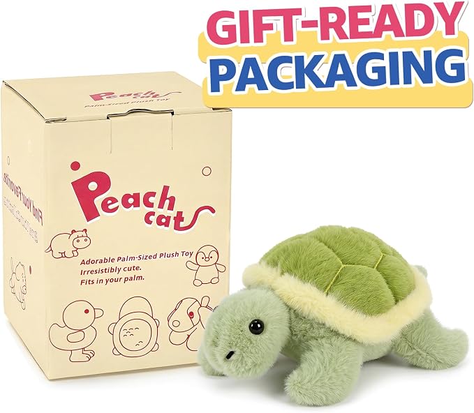 PEACH CAT Sea Turtle Stuffed Animal Cute Plushies Small Plush Toys Birthday Gifts for Girls Boys Kids