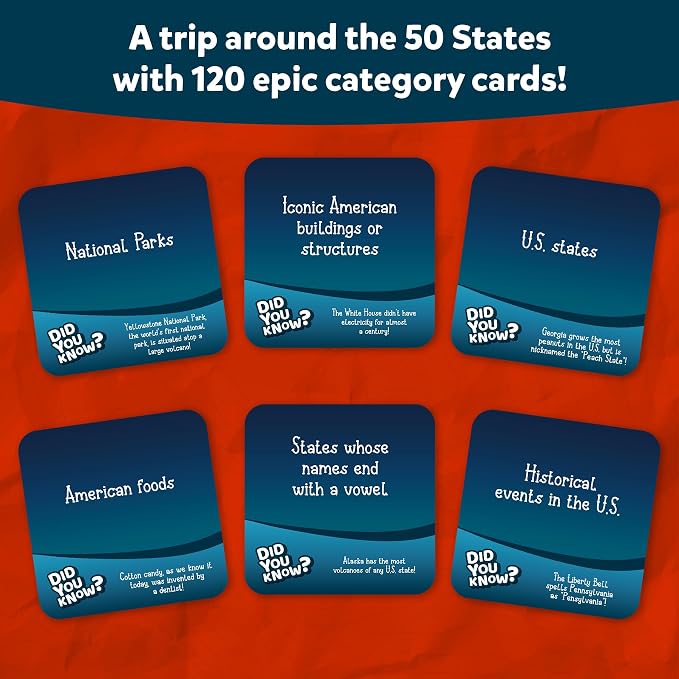 Skillmatics Rapid Rumble - A Trip Around The 50 States, Fast-Paced Board Game for Kids, Teens & Adults, Fun for Family Game Night & Educational Toy, Quick-Thinking, Gifts for Kids Ages 8, 9, 10 & Up