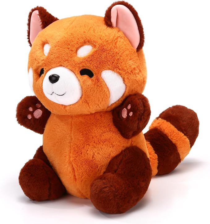Riuhot Red Panda Stuffed Animal Cute Red Panda Plush Toy Panda Plushie Christmas Birthday Valentine's Day Gift for Girlfriend Kids Birthday 13.7" Stuffed