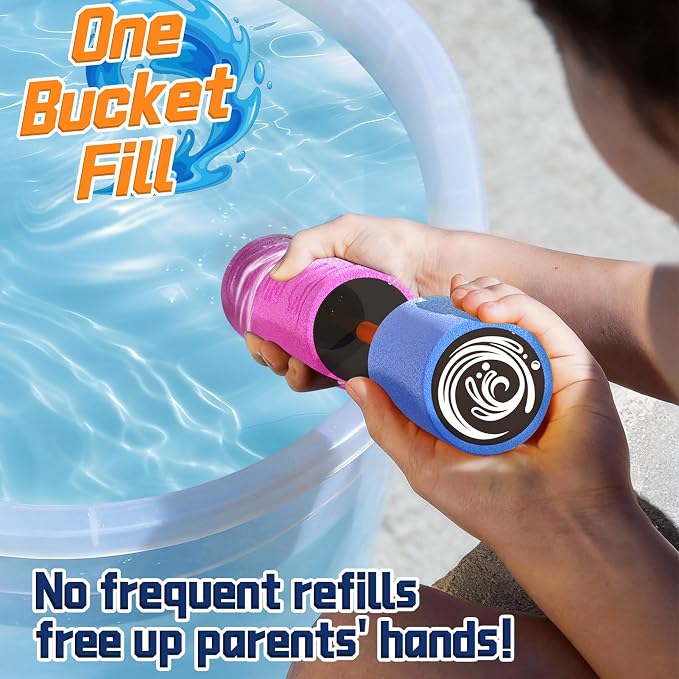 Water Guns for Kids Adults Toddler, High-Capacity Foam Squirt Gun Toy, Summer Fun Water Toys for Pool Outdoor Beach Games, Water Blaster for Ages 4-8 8-12 Boys Backyard Party Play (6.3" 12PCS)