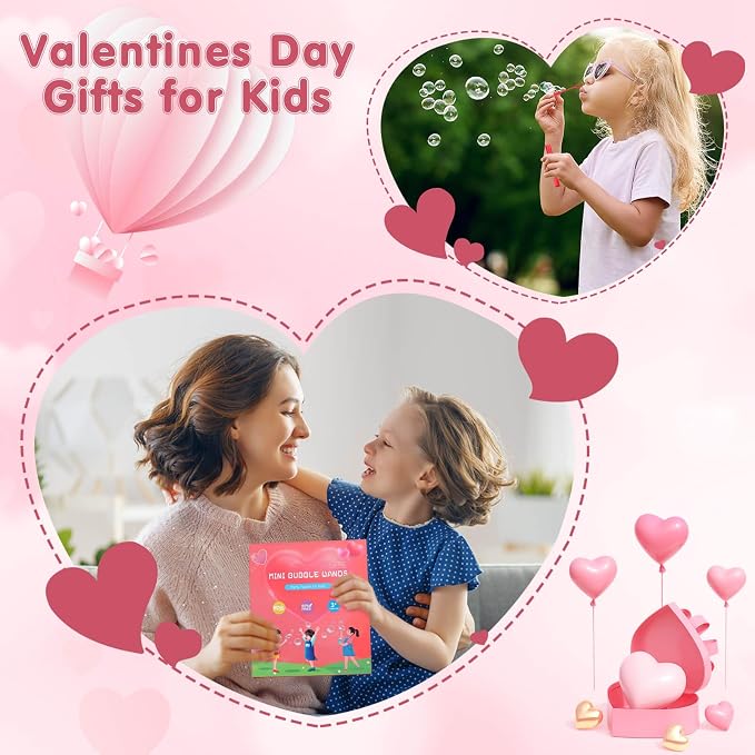 Valentines Party Favors Mini Bubble Wands 30PCS Valentines Day Gifts for Kids Valentine Heart Bubbles Bulk Goodie Bag Stuffers for Wedding Student Classroom Exchange Prizes Outdoor Toys for Girls Boys