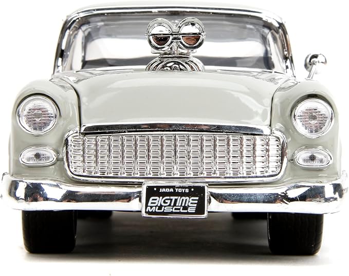 Jada Bigtime Muscle 1:24 1955 Chevrolet Bel-Air Die-Cast Car, Toys for Kids and Adults(Cool Gray/Gloss Blue)