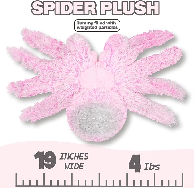 CSVBTRF Weighted Stuffed Animal, 4.2 lbs 19" Spider Plush Hugging Pillow for Kids Gift - Spider Stuffed Animal