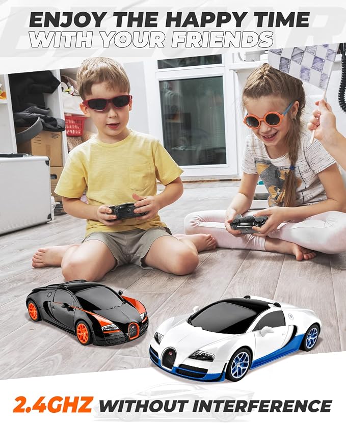 BEZGAR 1:24 Scale Bugatti RC, Officially Licensed Bugatti Grand Sport Vitesse Remote Control Car, 2.4GHz Wireless Electric Simulation Sports Toy Car for Adults Boys Kids Age 4-7,8-12