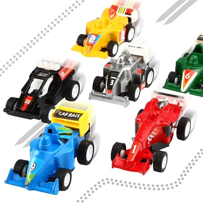 Yeonha Toys Pull Back Vehicles, 12 Pack Mini Assorted Construction Vehicles and Race Car Toy for Kids and Toddlers