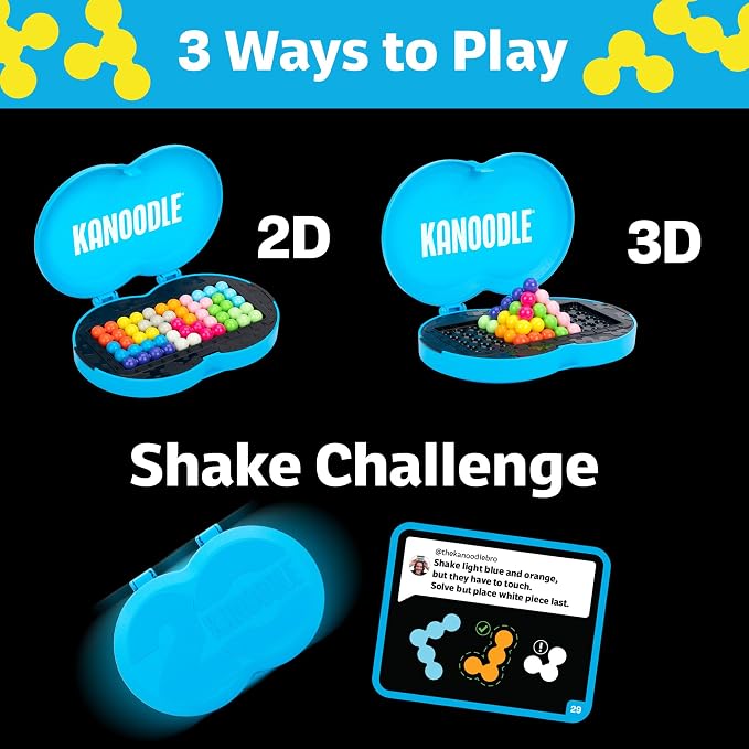 Educational Insights Kanoodle Fan Edition - 20th Anniversary (Cyan) - 3D Puzzles for Kids, Teens, and Adults, Brain Teasers for Kids 8-12, Challenging Logic Puzzles, Single Player Puzzle Toys