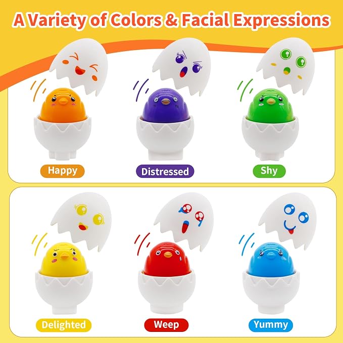 MOONTOY Easter Eggs Toy Toddler Learning Toys for 1 2 3 Year Old Girl Boy Birthday Gift Educational Montessori Matching Egg Shape Sorter Color Baby Toys 12-18 Months Easter Basket Stuffers