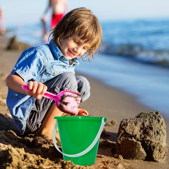 5.28'' Inch Sand Beach Buckets Pail with Shovels,Sand Bucket Water Pail for Beach Fun Great Summer Party Accessory(24 Bucket+24 Shovels)