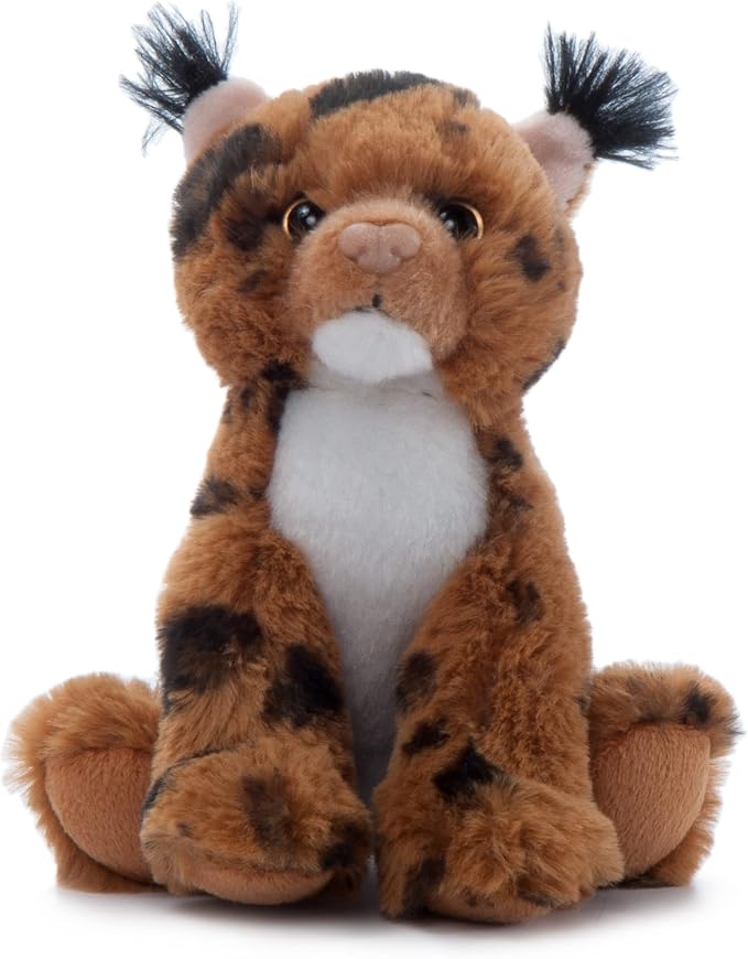 The Petting Zoo Bobcat Stuffed Animal Plushie, Gifts for Kids, Wild Onez Babiez Zoo Animals, Bobcat Plush Toy 6 inches