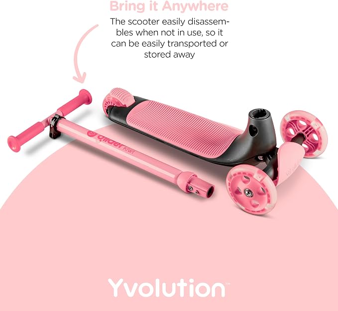 Yvolution Y Glider Air Scooter for Kids, 3 Wheel Scooter for Toddlers 4 Adjustable Height Glider with Kick Scooters, Lean to Steer with LED Flashing Light for Children Ages 3+ Years Old