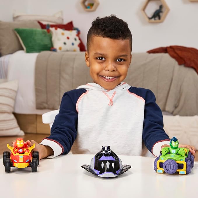 Marvel Toy Bundle, 3 Action Figures with 3 Vehicles & Accessories, 3-Inch Super Hero Toys for Kids, Ages 3+