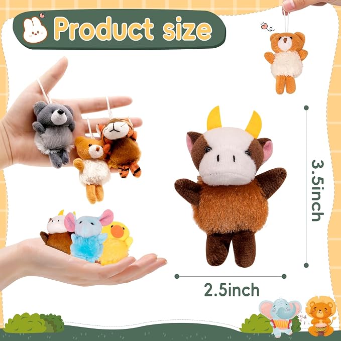 JoyRapt 24 Pack Small Stuffed Animals Bulk Gifts for Kids (2.3/2"-2.5/3.5" Each), Birthday Party Favors Toys for Classroom Prizes, Goodie Bag Pinata Fillers, Carnival Treasure Box Toys (24PCS)