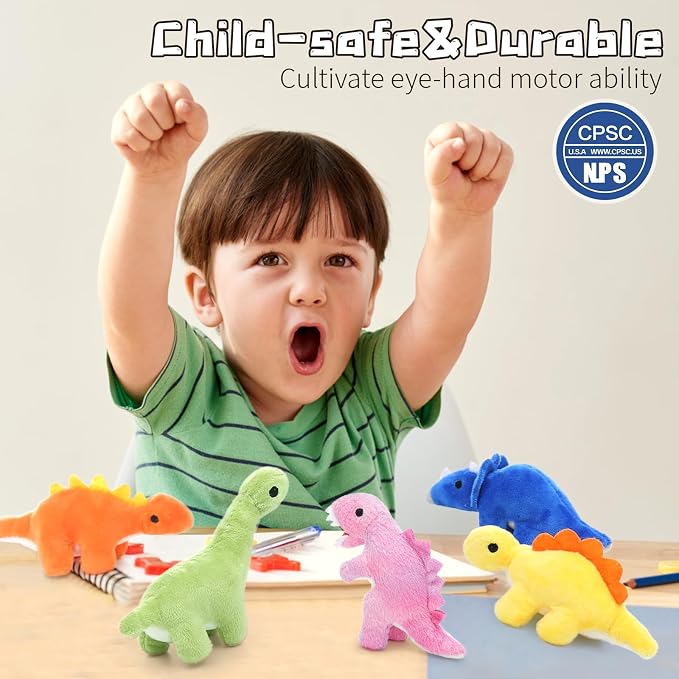 Muiteiur Pink Dinosaur Stuffed Animals, Soft 19.6 inch Dinosaur Stuffed with 5 Cute Babies T-Rex Zippered Belly, Dinosaur Gift Set for Kids Girl Boy