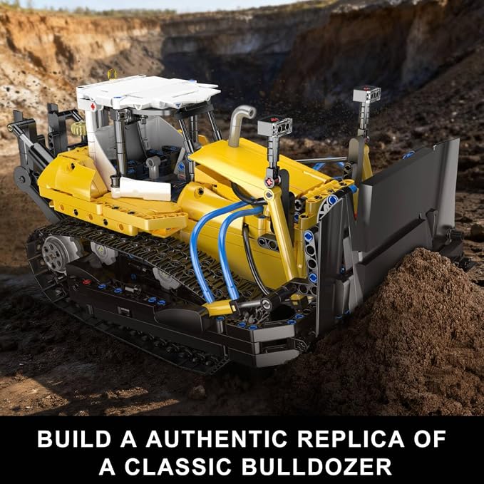 Mould King 19019 Bulldozer Building Set - Technique Heavy Bulldozer Truck Model Kits, Collectible Construction Vehicle Toys, DIY Engineering Building Blocks for Teens and Adults (1200 PCS)