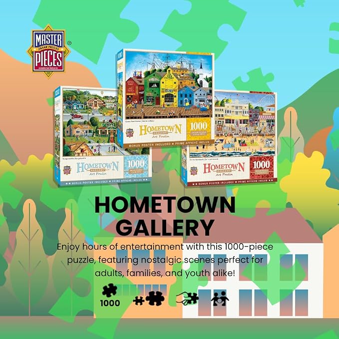 MasterPieces 1000 Piece Jigsaw Puzzle For Adults, Family, Or Youth - Bungalowville - 19.25"x26.75"