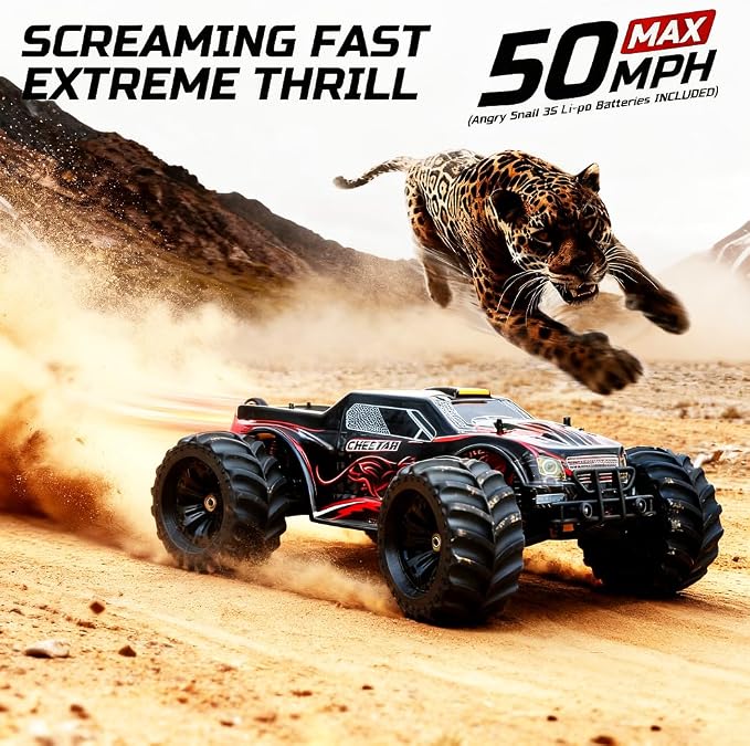 JLBRACINGRC 1/10 Brushless RC Car for Adults,Fast 50+ mph High Speed RTR RC Truck, 4WD Offroad Monster Truck, 2.4GHZ Radio Controlled Electric Remote Control Car, IPX7 Waterproof Racing Vehicle